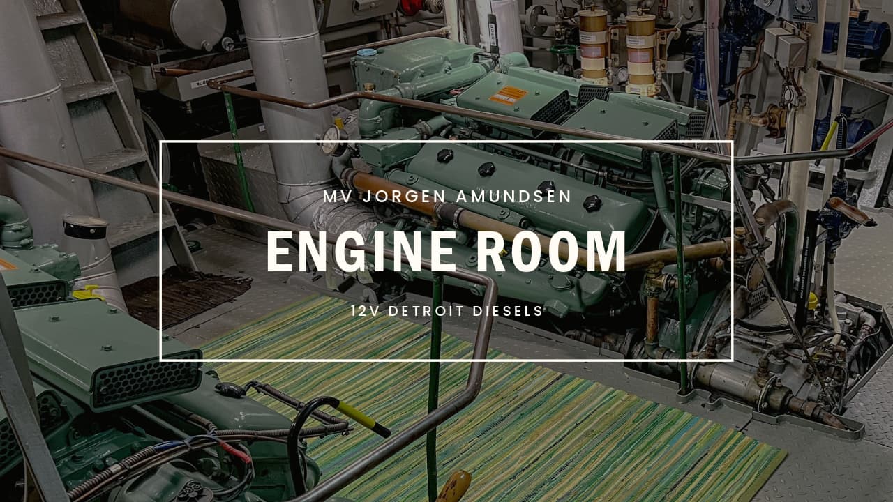 MV Jorgen Amundsen Engine Room | Twin 12v Detroit Diesel Engines