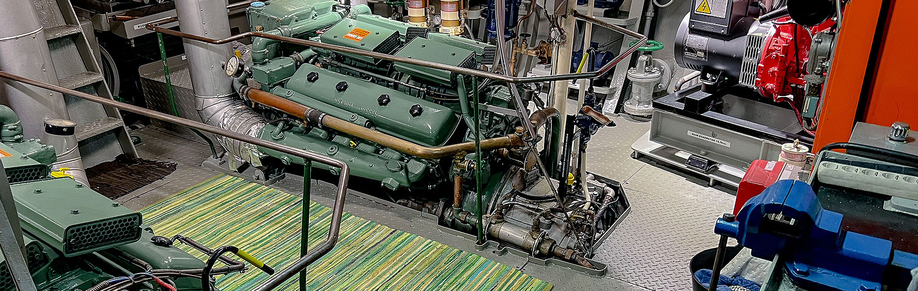 Meticulously Maintained Engine Room and Machinery on the MV Jorgen Amundsen