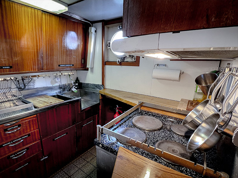 Galley on MV Jorgen Amundsen