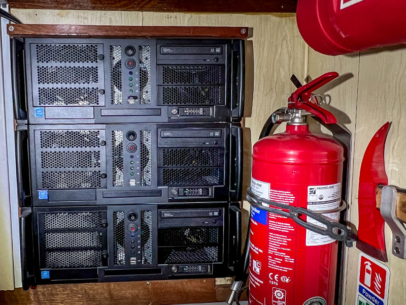 Rack servers on MV Jorgen Amundsen